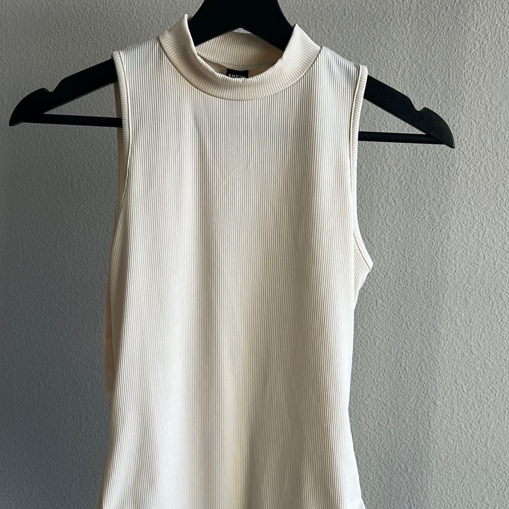 Cream ribbed bodysuit
